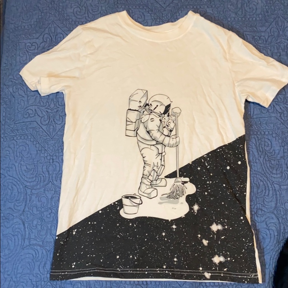 Cream and black astronaut tank
